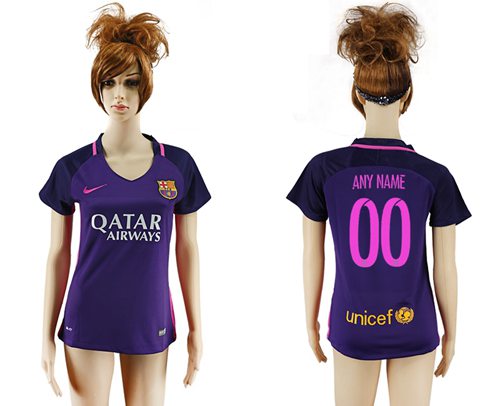 Women's Barcelona Personalized Away Soccer Club Jersey