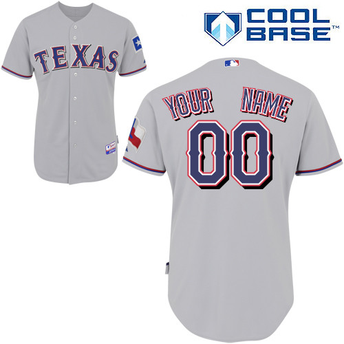 Rangers Customized Authentic Grey Cool Base MLB Jersey