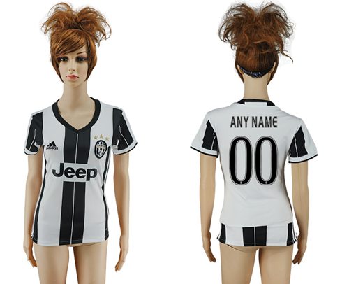 Women's Juventus Personalized Home Soccer Club Jersey