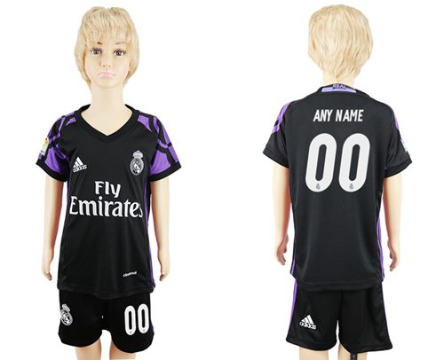 Real Madrid Personalized Black Kid Soccer Club Jersey