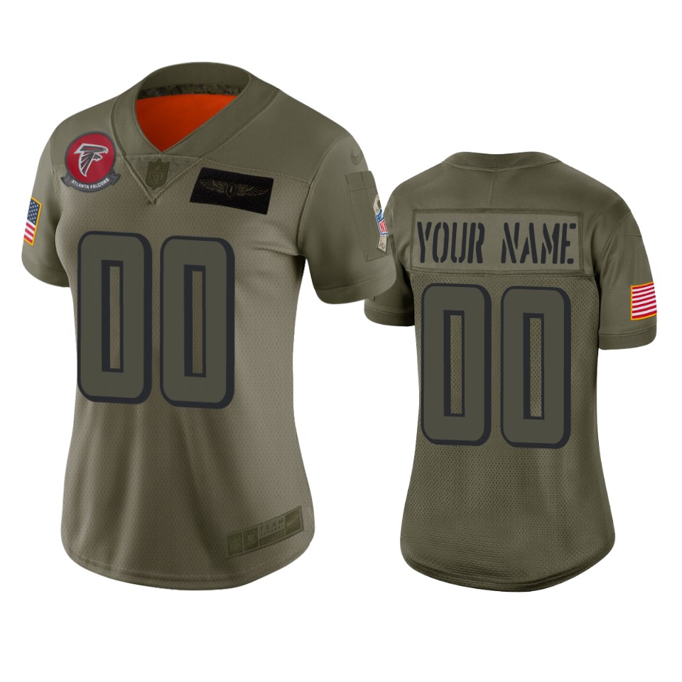 Women's Atlanta Falcons Customized 2019 Camo Salute To Service NFL Stitched Limited Jersey(Run Small）