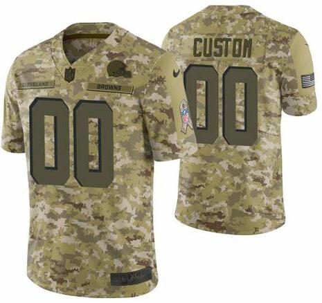 Men's Cleveland Browns Customized Camo Salute To Service Limited Stitched NFL Jersey (Check description if you want Women or Youth size)