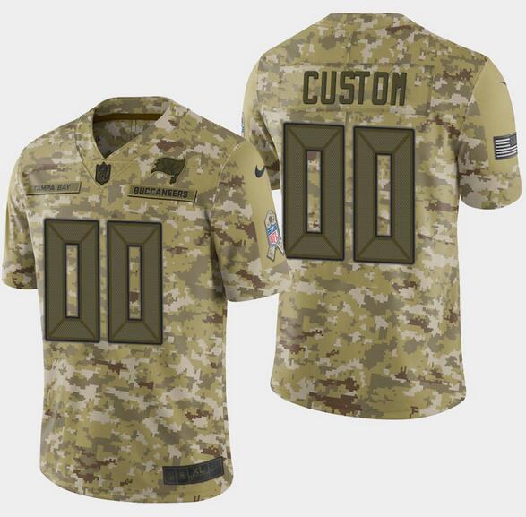 Men's Tampa Bay Buccaneers Customized Camo Salute To Service Limited Stitched NFL Jersey (Check description if you want Women or Youth size)