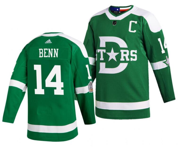 Men's Dallas Stars Custom Name Number Size Green 2020 Winter Classic Stitched NHL Jersey