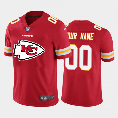 Men's Kansas City Chiefs Customized Red 2020 Team Big Logo Limited Stitched NFL Jersey (Check description if you want Women or Youth size)