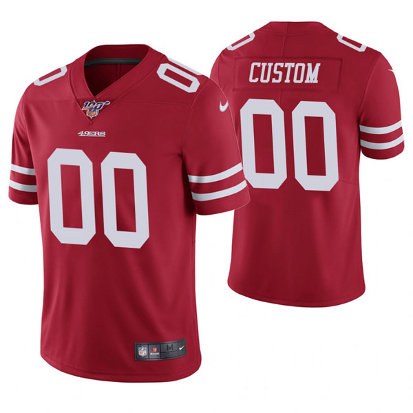 Men's 49ers ACTIVE PLAYER Red 2019 100th Season Vapor Untouchable Limited Stitched NFL Jersey.