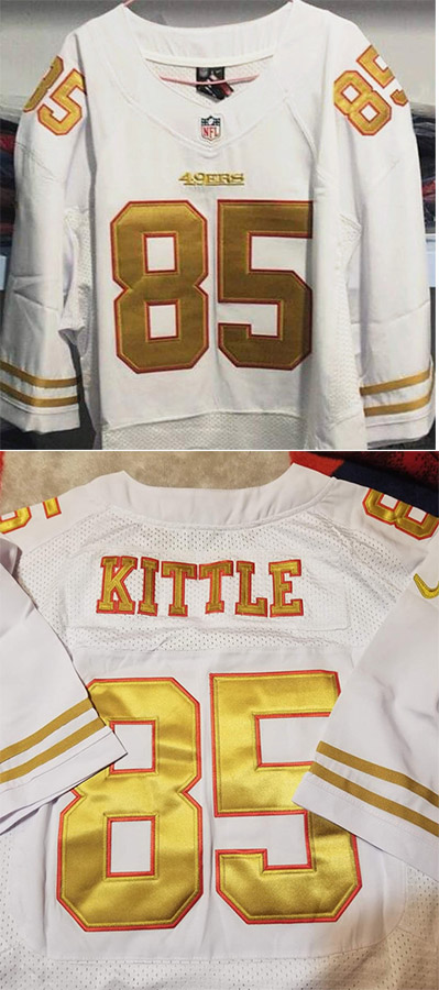 Men's San Francisco 49ers Custom White Color With Gold Letters Limited Stitched NFL Jersey (Check description if you want Women or Youth size)