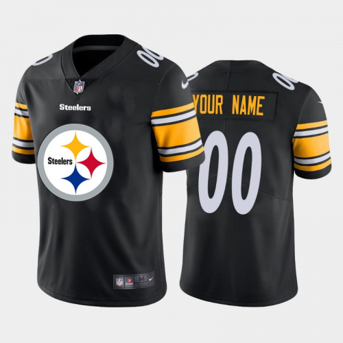 Men's Pittsburgh Steelers Customized Black 2020 Team Big Logo Stitched Limited Jersey (Check description if you want Women or Youth size)