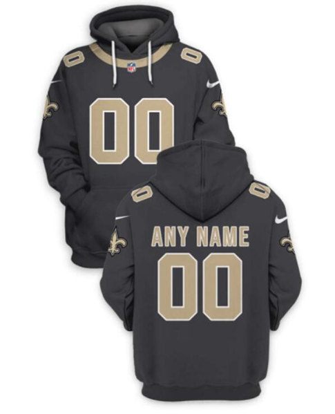 Men's New Orleans Saints Black Performance Pullover Hoodie (Check description if you want Women or Youth size)
