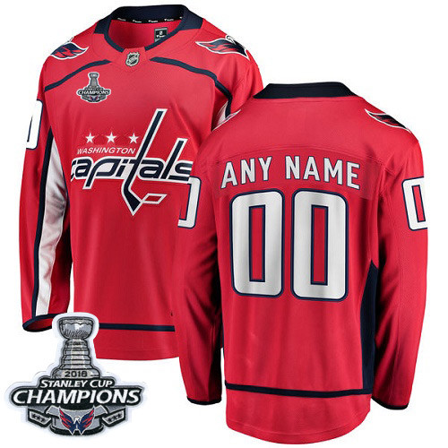 Men's Washington Capitals Custom Stanley Cup Champions Name Number Size NHL Stitched Jersey