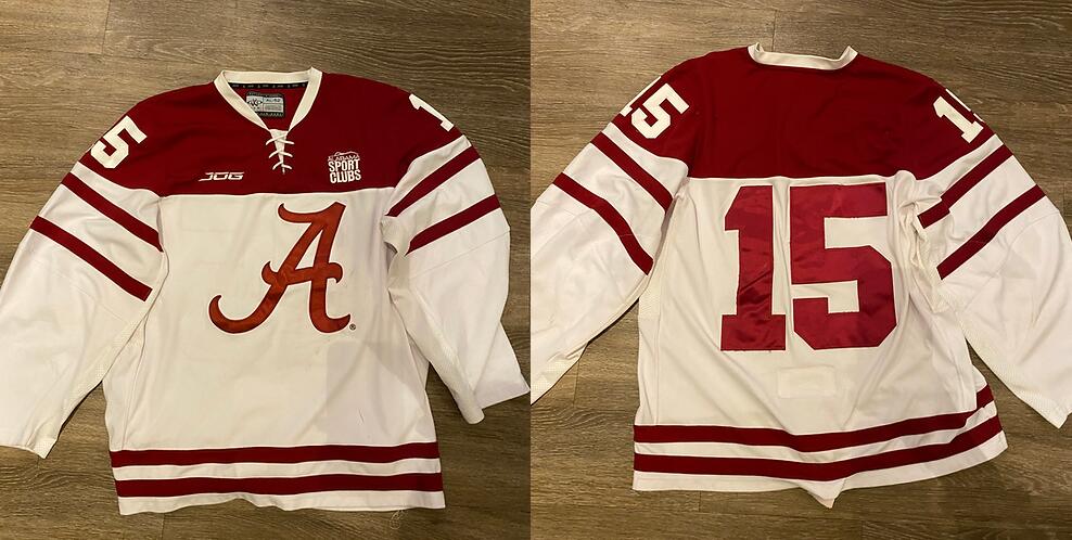Men's Alabama Custom White Hockey Jersey