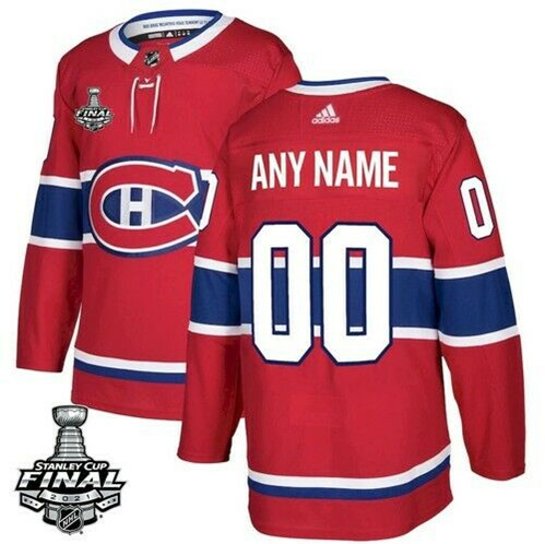 Men's Montreal Canadiens Customized 2021 Red Stanley Cup Final Stitched Jersey