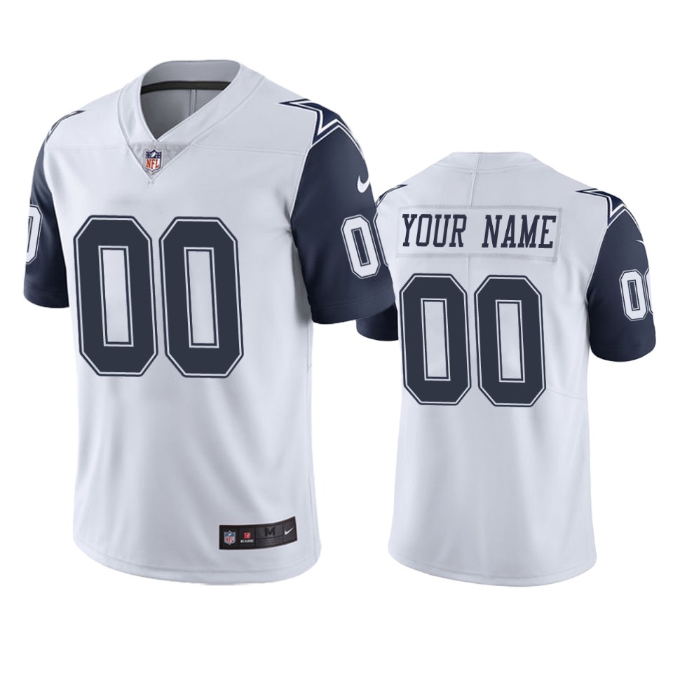 Men's Dallas Cowboys Customized White Team Color Vapor Untouchable Limited Stitched NFL Jersey (Check description if you want Women or Youth size)