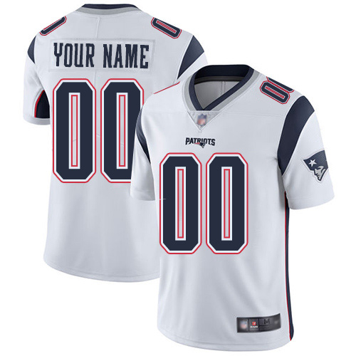 Men's New England Patriots Customized White Team Color Vapor Untouchable Limited Stitched NFL Jersey (Check description if you want Women or Youth size)