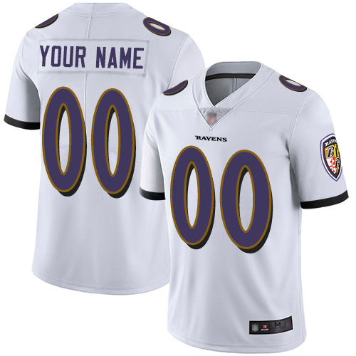 Men's Baltimore Ravens Customized White Team Color Vapor Untouchable Limited Stitched NFL Jersey (Check description if you want Women or Youth size)