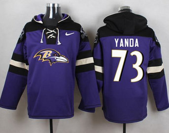 Men's Baltimore Ravens Customized Purple Pullover Hoodie