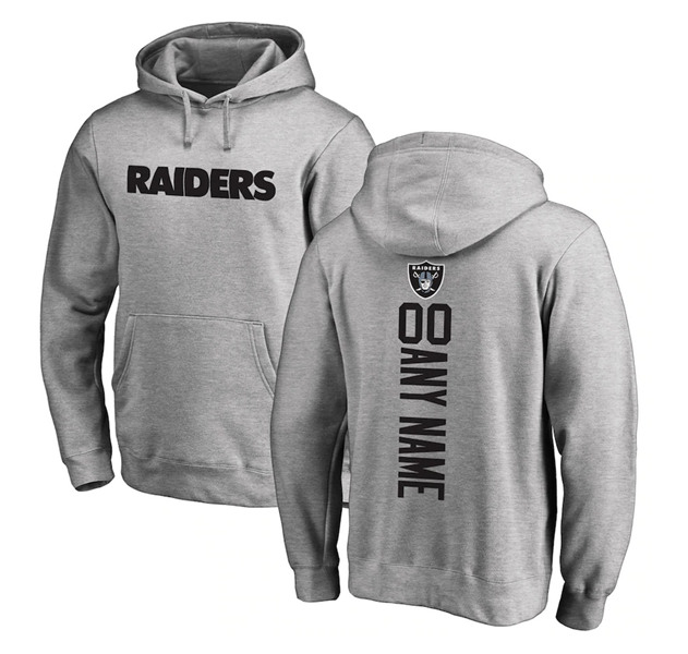 Men's Las Vegas Raiders ACTIVE PLAYER Custom Gray Pullover NFL Hoodie (Check description if you want Women or Youth size)
