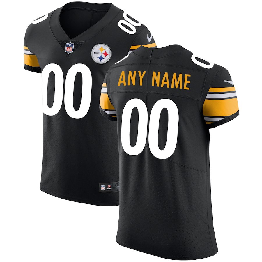 Men's Pittsburgh Steelers Black Vapor Untouchable Custom Elite Stitched NFL Jersey (Check description if you want Women or Youth size)