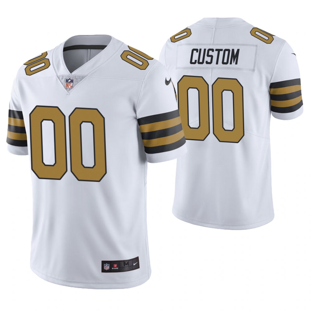 Men's New Orleans Saints Customized White Team Color Stitched NFL Jersey (Check description if you want Women or Youth size)
