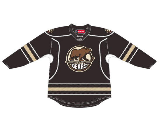 Men's Hershey Bears Custom Premier Brown Stitched Jersey