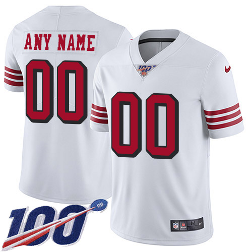 Men's 49ers ACTIVE PLAYER White 2019 100th Season Limited Stitched NFL Jersey.