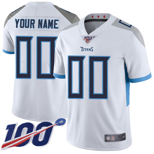 Men's Titans 100th Season ACTIVE PLAYER White Vapor Untouchable Limited Stitched NFL Jersey