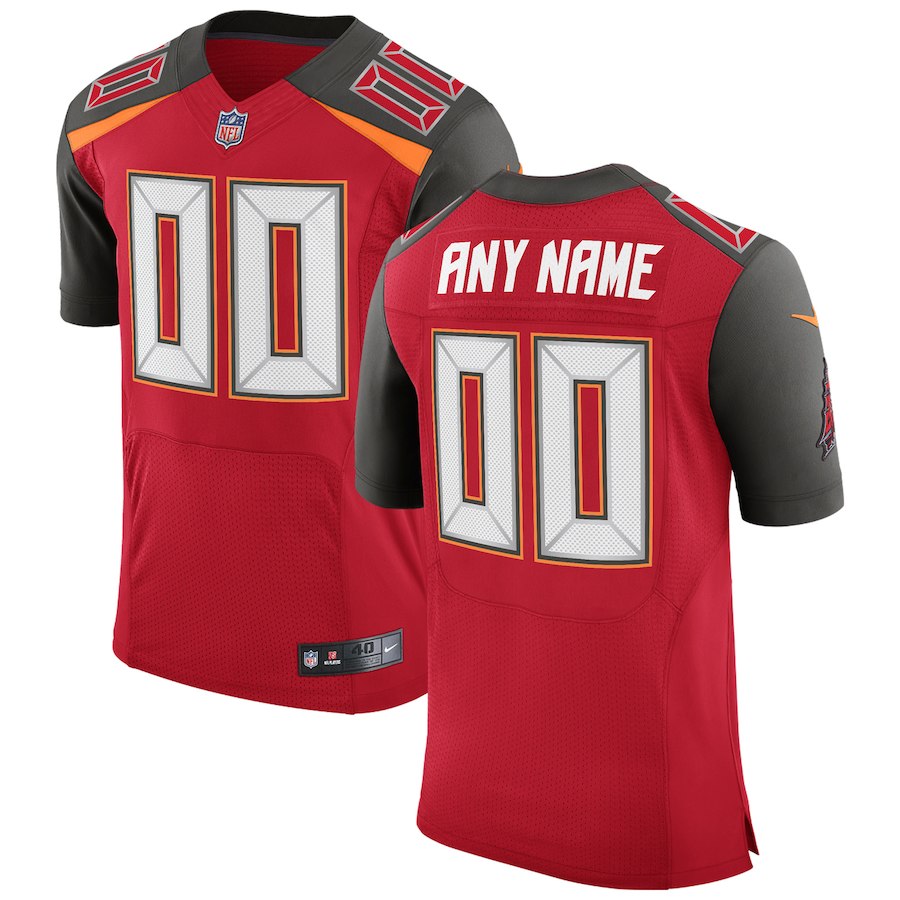 Men's Tampa Bay Buccaneers Red Speed Machine Custom Elite Jersey (Check description if you want Women or Youth size)