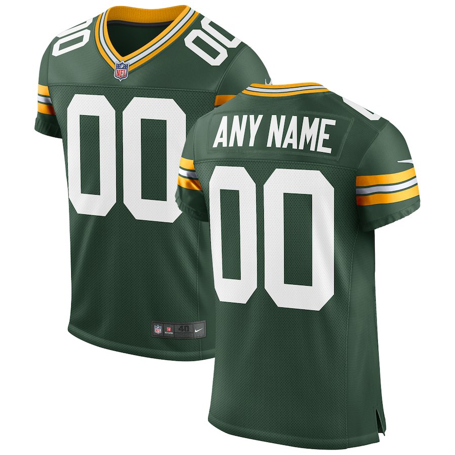 Men's Green Bay Packers Green Classic Custom Elite Stitched NFL Jersey