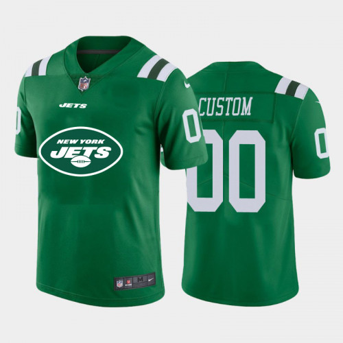 Men's New York Jets Customized Black 2020 Team Big Logo Stitched Limited Jersey (Check description if you want Women or Youth size)