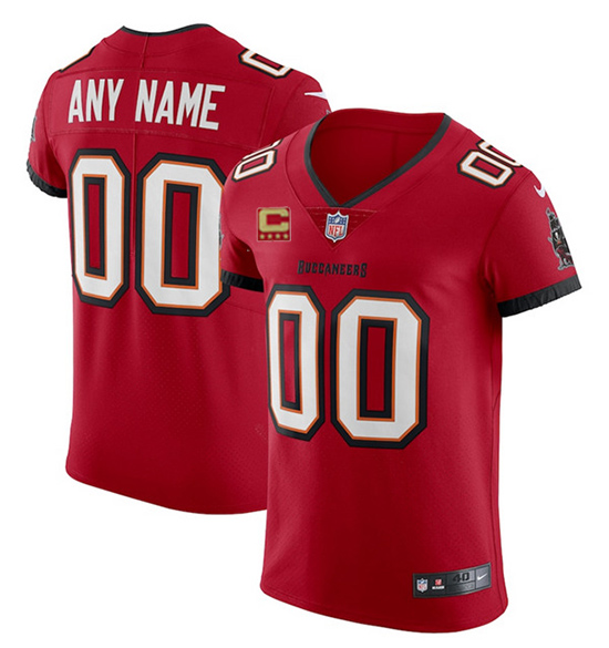 Men's Tampa Bay Buccaneers Customized 2020 Red With C Patch Vapor Elite Untouchable Stitched NFL Jersey (Check description if you want Women or Youth size)