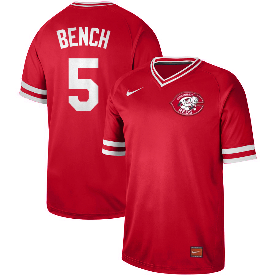 Men's Cincinnati Reds #5 Johnny Bench Red Cooperstown Collection LegendStitched MLB Jersey