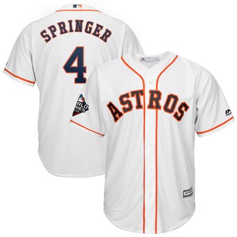 Men's Houston Astros #4 George Springer Majestic White 2019 World Series Bound Cool Base Stitched MLB Jersey