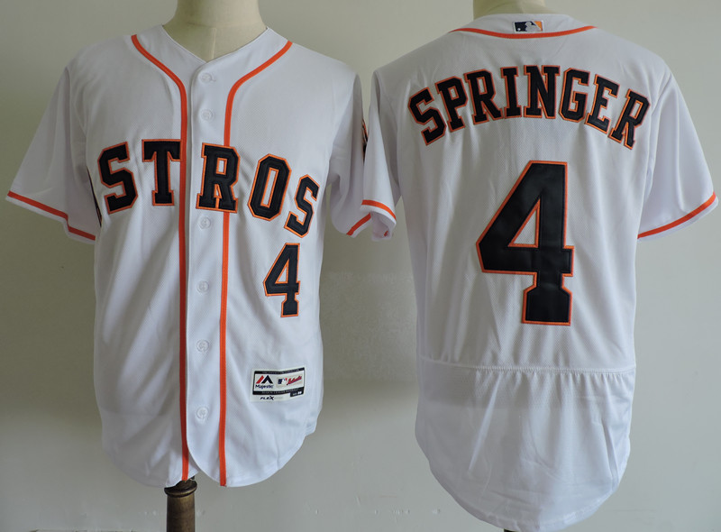 Men's Houston Astros #4 George Springer White Elite Stitched MLB Jersey