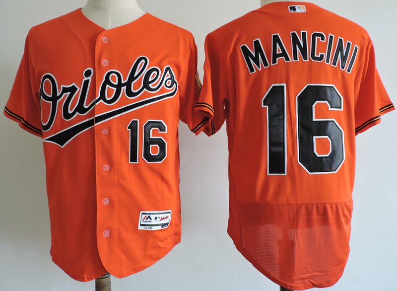 Men's Baltimore Orioles #16 Trey Mancini Orange Elite Stitched MLB Jersey