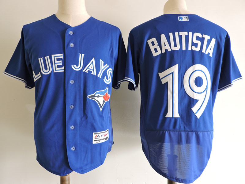 Men's Toronto Blue Jays #19 Jose Bautista Blue Elite Stitched MLB Jersey