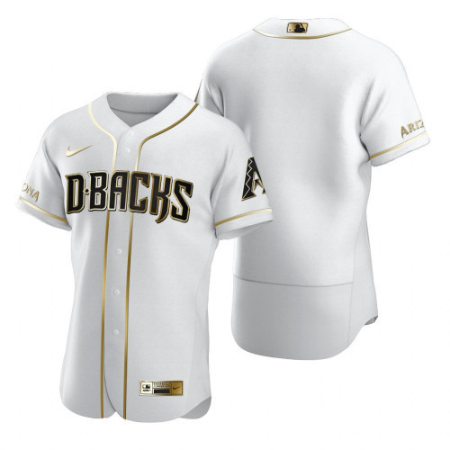 Men's Arizona Diamondbacks Blank 2020 White Golden Flex Base Stitched MLB Jersey