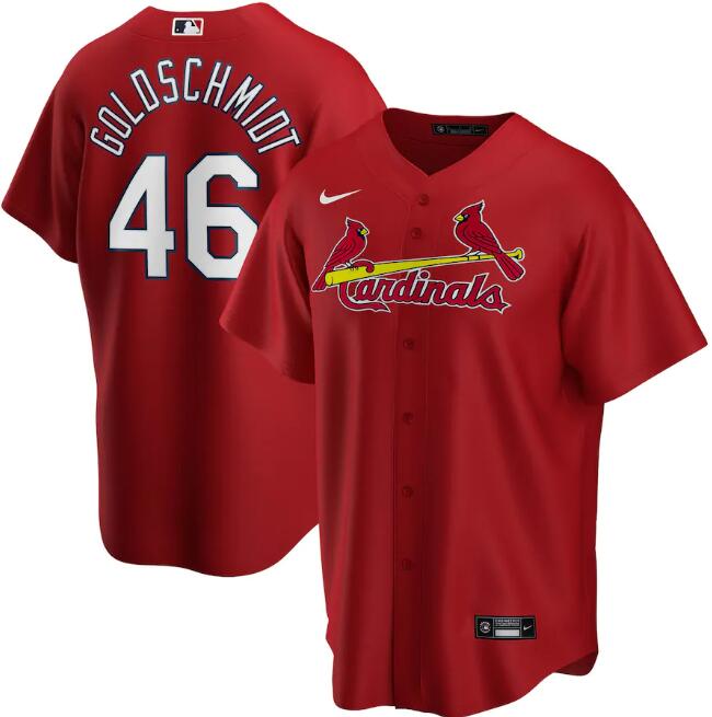 Men's St. Louis Cardinals Red #46 Paul Goldschmidt Cool Base Stitched MLB Jersey