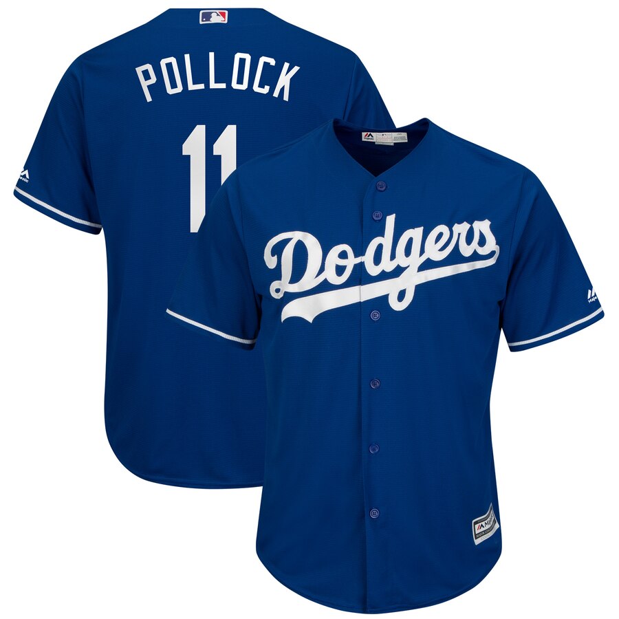 Men's Los Angeles Dodgers #11 A.J Pollock Blue Cool Base Stitched MLB Jersey