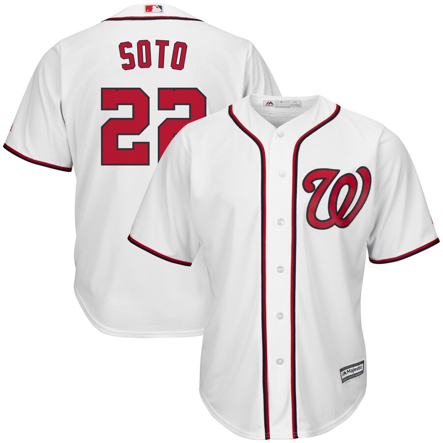 Men's Washington Nationals #22 Juan Soto Majestic White Cool Base Stitched MLB Jersey