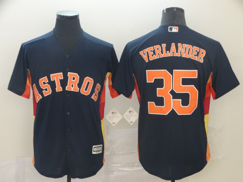 Men's Houston Astros #35 Justin Verlander Navy Cool Base Stitched MLB Jersey