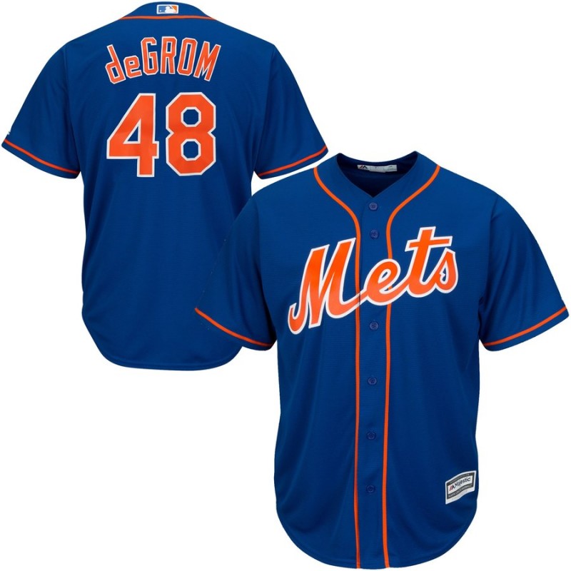 Men's New York Mets #48 Jacob DeGrom Blue 2019 Cool Base Stitched MLB Jersey