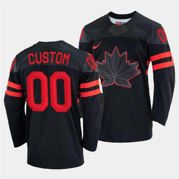 Men's Canada Custom 2022 Beijing Winter Olympic Black Stitched Jersey
