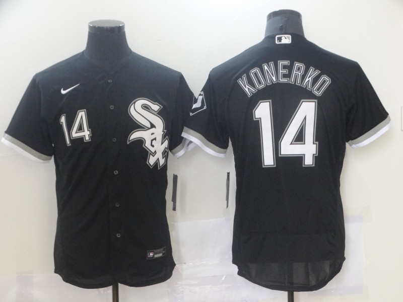 Men's Chicago White Sox #14 Paul Konerko Black Flex Base Stitched MLB Jersey