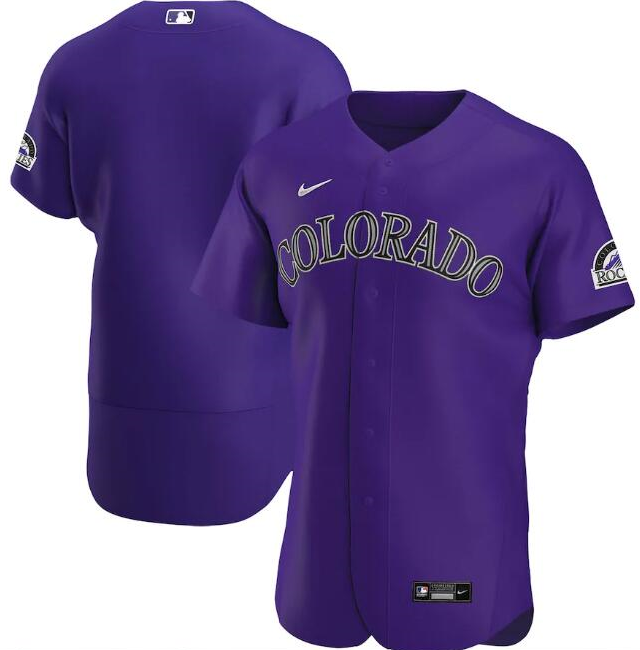 Men's Colorado Rockies Purple Flex Base Stitched MLB Jersey