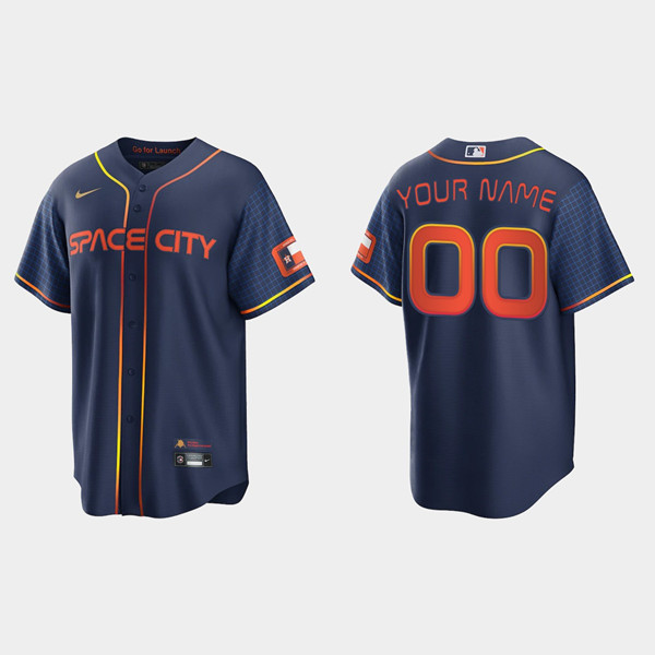 Women's Houston Astros Active Player Custom 2022 Navy City Connect Cool Base Stitched Jersey(Run Small)