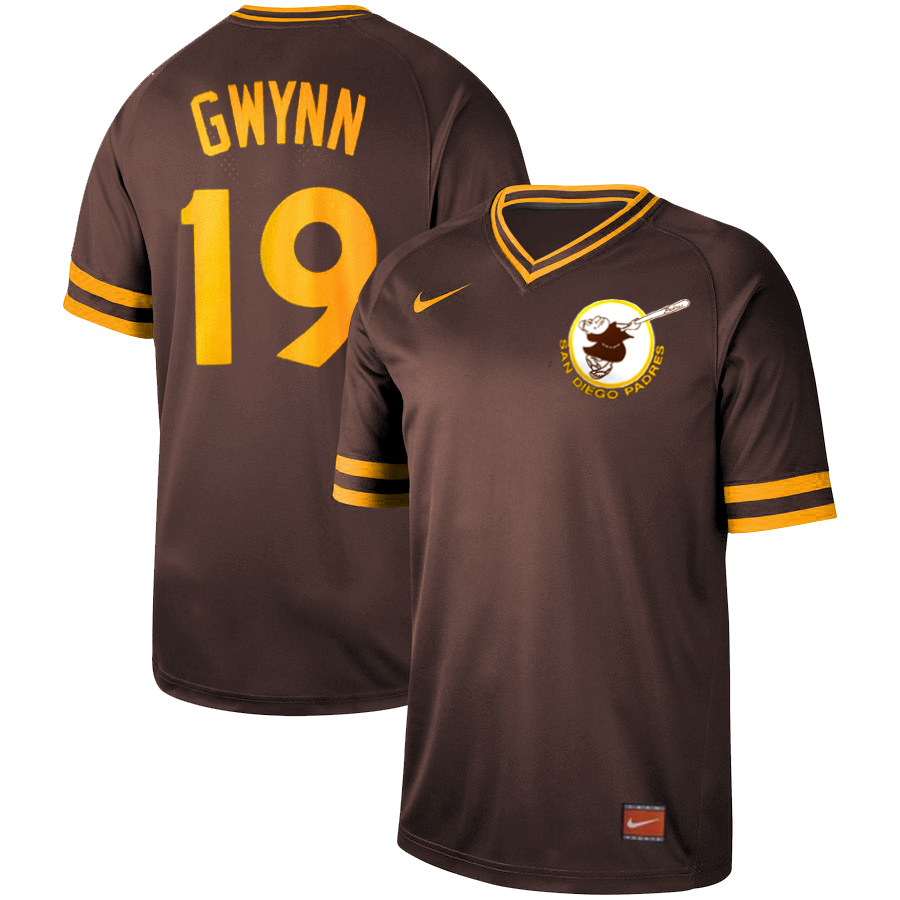 Men's San Diego Padres #19 Tony Gwynn Coffee Cooperstown Collection Legend Stitched MLB Jersey