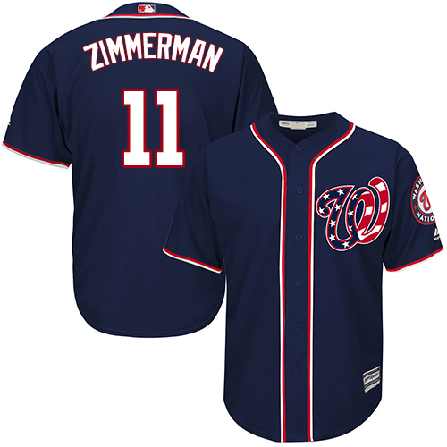 Men's Washington Nationals #11 Ryan Zimmerman Navy Cool Base Stitched MLB Jersey