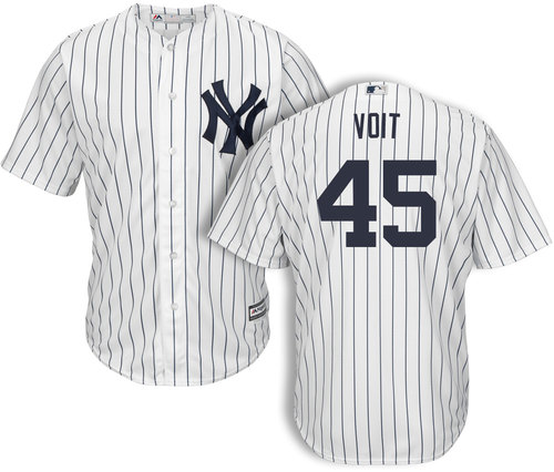 Men's New York Yankees #45 Luke Voit White Cool Base Player Stitched MLB Jersey
