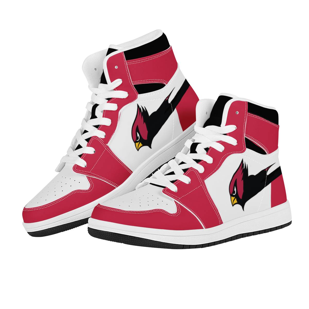 Women's Arizona Cardinals AJ High Top Leather Sneakers 002