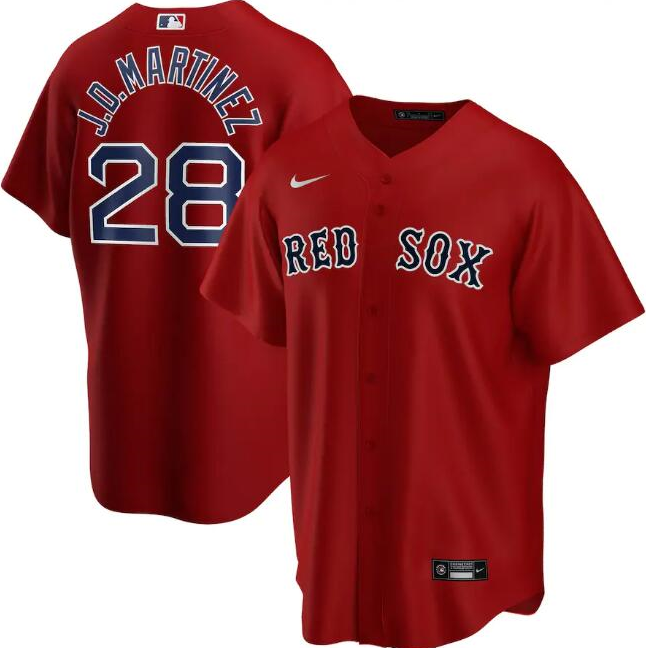 Men's Boston Red Sox Red #28 J.D. Martinez Cool Base Stitched MLB Jersey